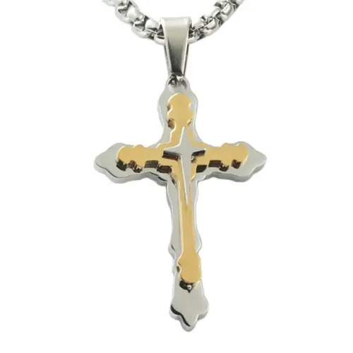 NTM1695 Cross Pendant Necklace Stainless Steel Crucifix Charm