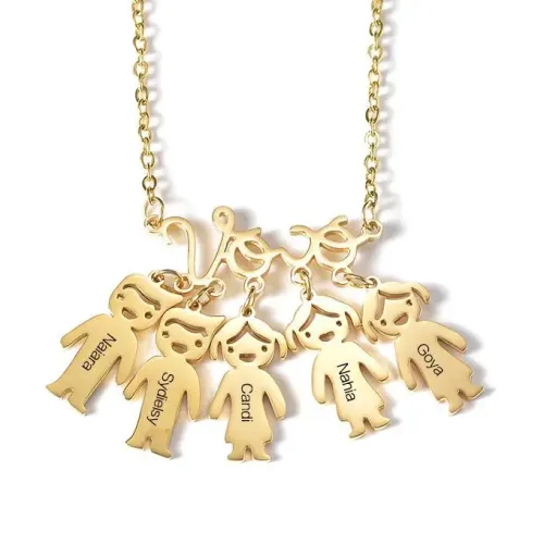 NTM3966 Custom Name Baby Pendant Necklace for Grandmothers Stainless Steel Boy Girl Charms