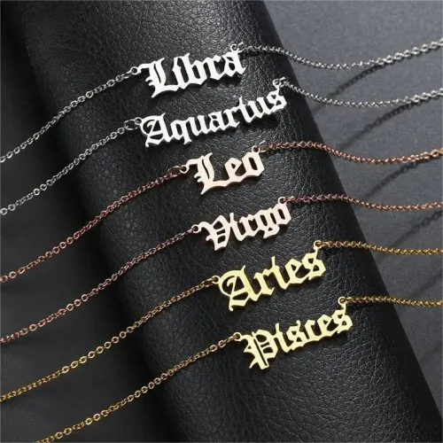 NTM3811 Unisex Asymmetrical Pentagram Necklace Multi Layered Stainless Steel Hip Hop Chain