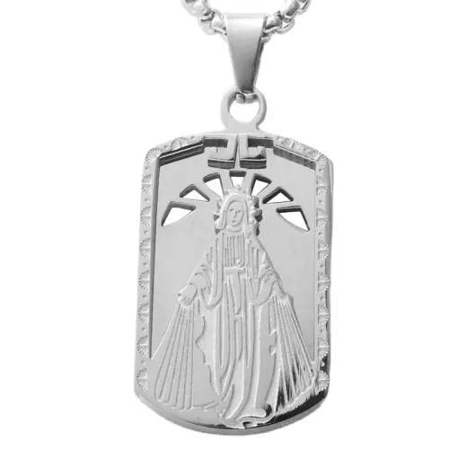NTM1769 Virgin Mary Pendant Stainless Steel Madonna Necklace
