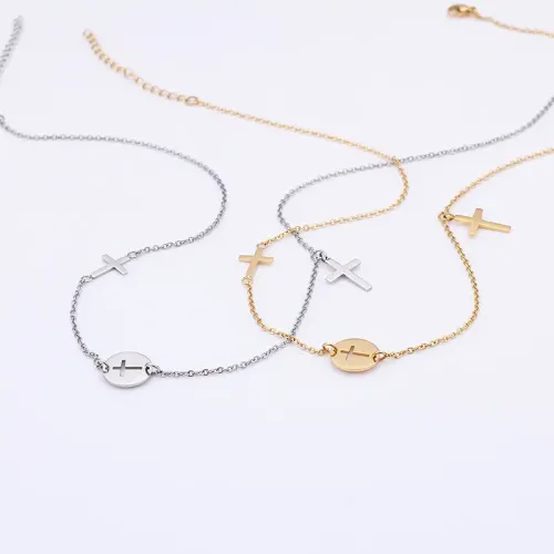 NTM2710 Stainless Steel Cross Necklace Timeless Religious Fashion Pendant