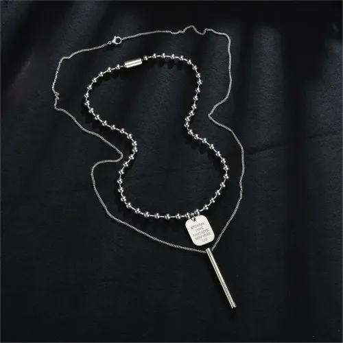 NTM3688 stainless steel Medallion Necklace Elegant Clavicle Chain