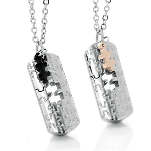NTM2308 Engraved engrave Pendant Couples Stainless Steel Key Necklace