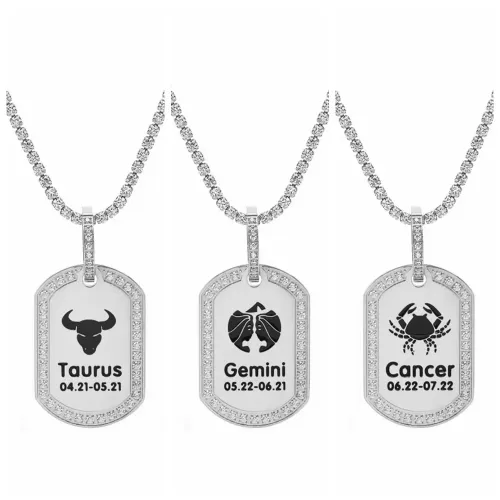 NTM3155 DIY Dog Tag Pendant Necklace for Men Stainless Steel Military Tags