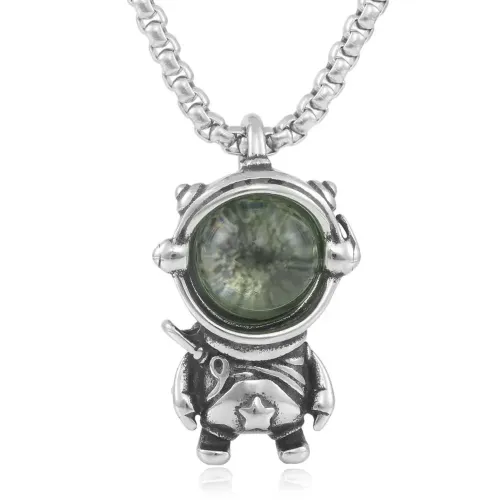 NTM1418 Astronaut Pendant Punk Necklace Stainless Steel Charm