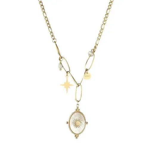 NTM3349 Stainless Steel Star Sun Shell Pendant Clavicle Chain Necklace Fashion Jewelry