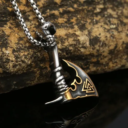 NTM1001 Men's Axe Pendant Hip Hop Stainless Steel Necklace Urban Jewelry for Him