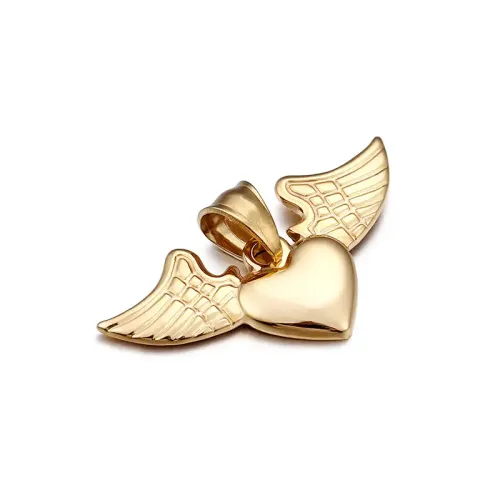 NTM2529 Angel Wing Heart Pendant Necklace Stainless Steel Fashion Jewelry for Love Protection