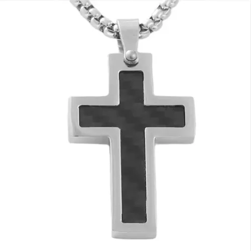 NTM1724 Cross Pendant Necklace Stainless Steel Crucifix Charm