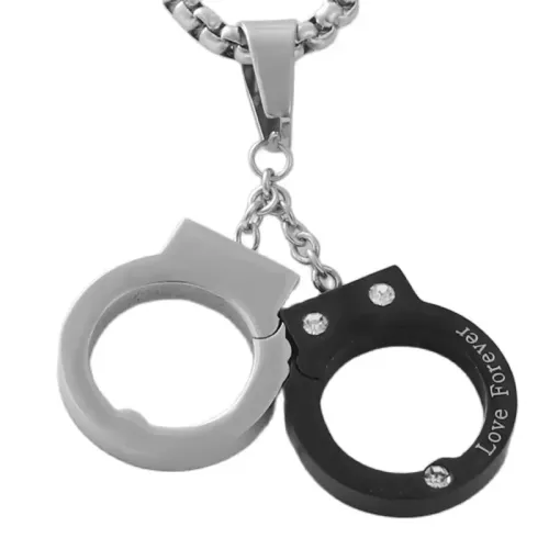 NTM1857 Handcuff Pendant Necklace Multicolor Stainless Steel Jewelry Charm