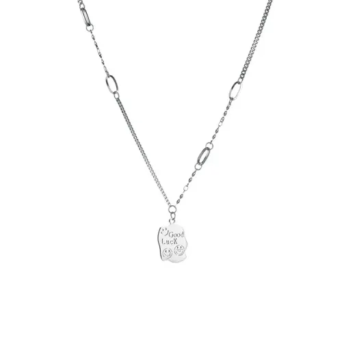 NTM3799 Cute Irregular engrave Pendant Clavicle Chain Stainless Steel Necklace