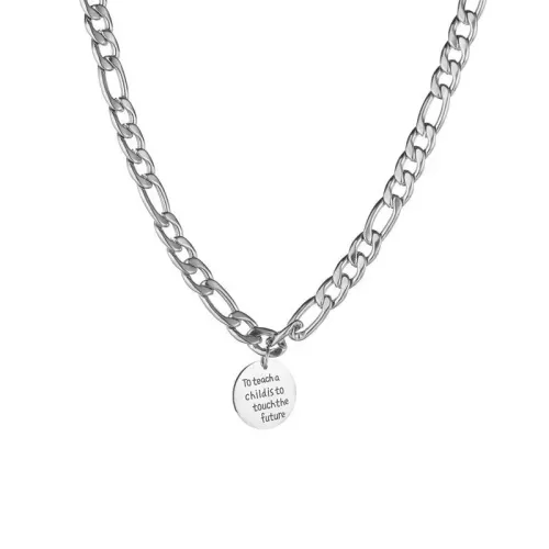 NTM3732 Stainless Steel engrave Pendant Necklace Women NK Clavicle Chain Jewelry