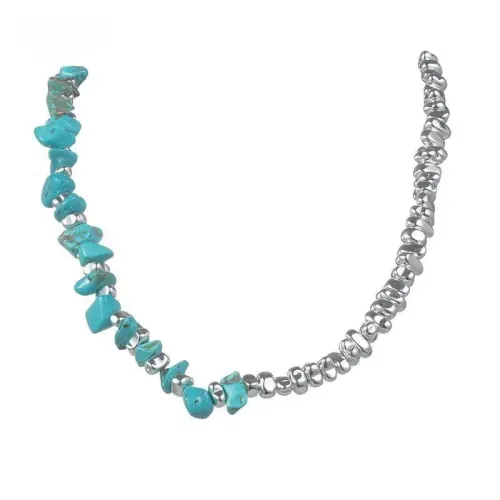 NTM3396 Stainless Steel Geometric Crushed Stone Necklace Women's Irregular Beaded Clavicle Chain