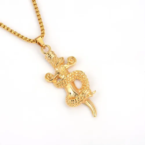 NTM3237 Gold Plated Pendant DIY Necklace Kit for Men Premium Stainless Steel Material
