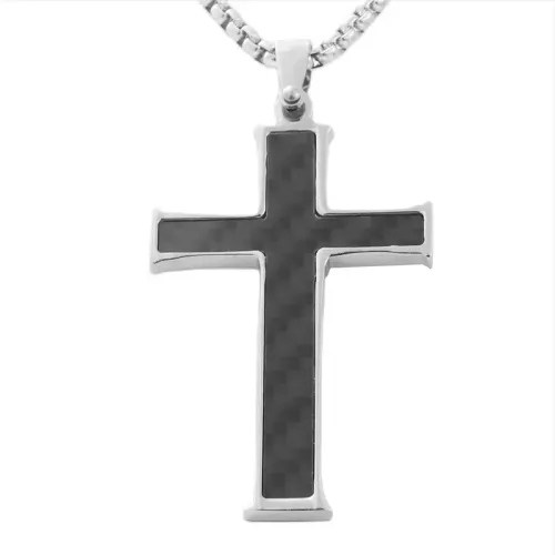 NTM1750 Cross Pendant Necklace Stainless Steel Crucifix Charm