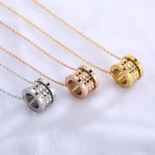 NTM2905 Women's Roman Numerals Pendant Stainless Steel Clavicle Chain Slim Waist Necklace