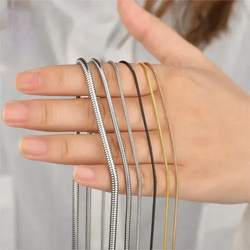 NTM3965 Unisex Stainless Steel Snake Chain Necklace Versatile Clavicle Jewelry Piece