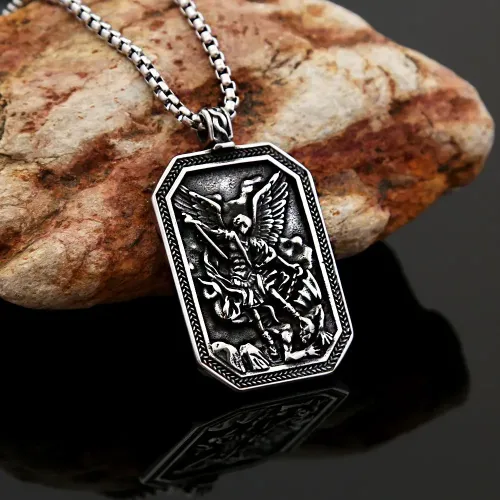 NTM940 Viking Axe Pendant Long Stainless Steel Men's Necklace Jewelry