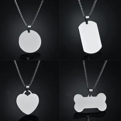 NTM3913 Unisex Stainless Steel Dog Tag Necklace Sweater Chain Fashion Accessory