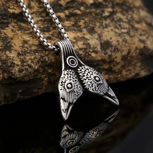 NTM900 Eagle Head Necklace for Men Stainless Steel Sweater Chain Jewelry