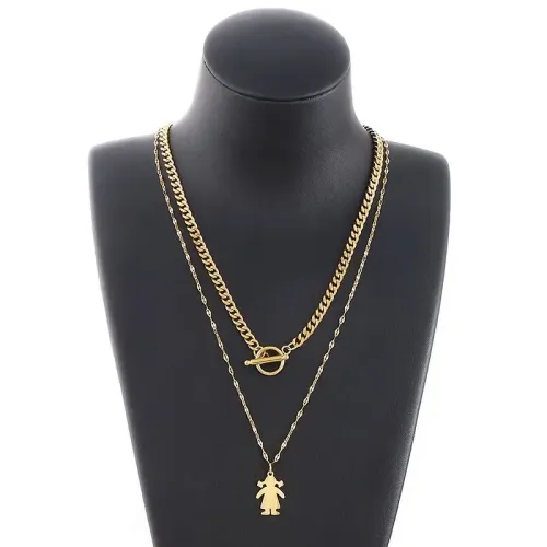 NTM2933 Stainless Steel Pendant Necklace for Girls Chic Clavicle Chain Jewelry