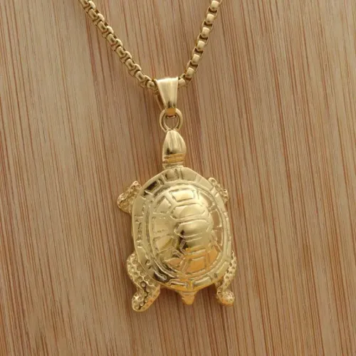 NTM1957 Wealth Turtle Pendant Punk Stainless Steel Fortune Turtle Necklace