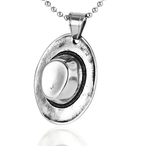 NTM2108 Men's Punk Hat Pendant Necklace Stainless Steel Fashion Accessory