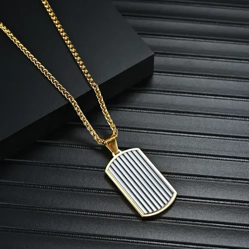 NTM1238 Stainless Steel Wave Pattern Pendant Trendy Ocean Inspired Necklace Charm
