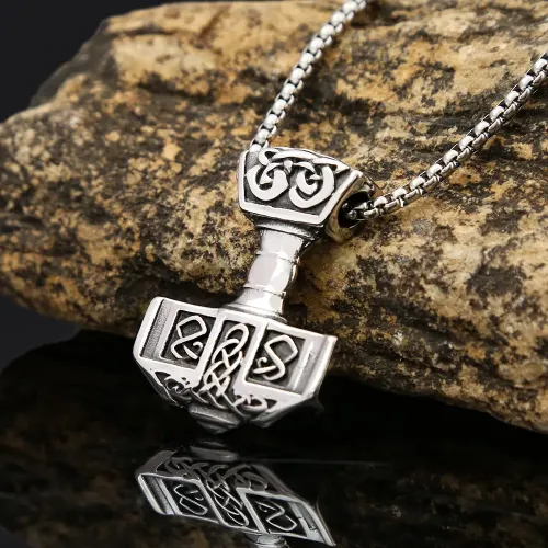NTM991 Hip Hop Men's Sweater Chain Necklace Stainless Steel Tag Pendant for Guys