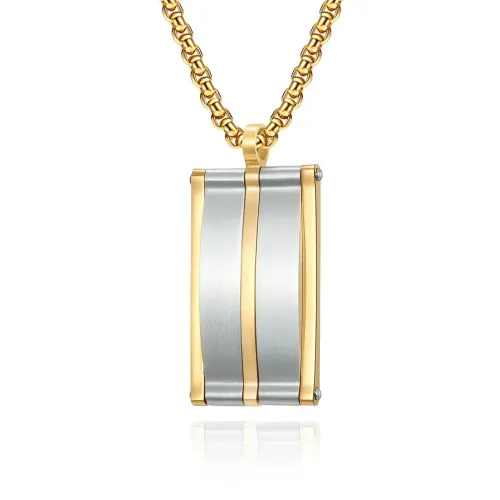 NTM1162 Hot 5 Piece Combo Necklace Men's Dual Tone Frosted Stainless Steel Pendant