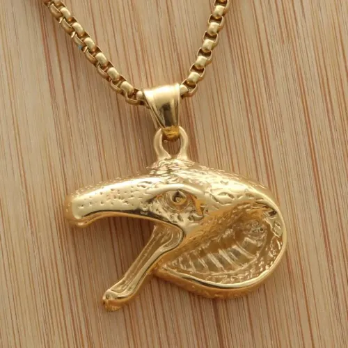 NTM1932 Crocodile Pendant Punk Stainless Steel Alligator Necklace