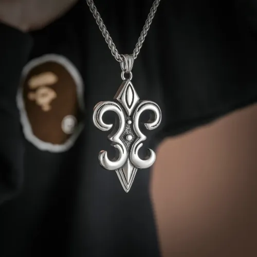 NTM2354 Punk Necklace for Men Stainless Steel Pendant Edgy Masculine Accessory