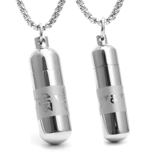 NTM2046 Perfume Bottle Pendant Necklace Stainless Steel Locket for Women