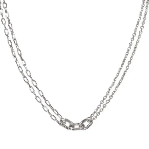 NTM3728 Asymmetrical Chunky Link Choker Necklace for Women Stainless Steel Fashion Jewelry