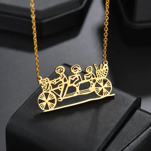 NTM3341 Custom Kids' Drawing Pendant Necklace DIY Hand Painted Stainless Steel Graffiti Necklace