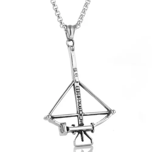 NTM2230 Bowman's Arrow Pendant Necklace Stainless Steel 'The Walking Dead' Inspired Archery Jewelry