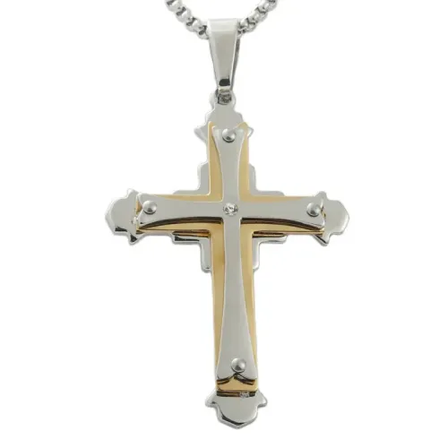 NTM1752 Cross Pendant Necklace Stainless Steel Crucifix Jewelry