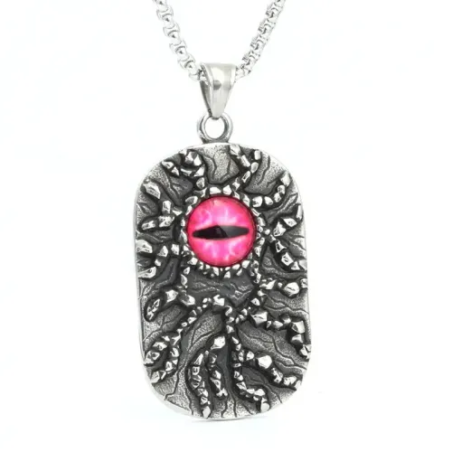 NTM2076 Grim Reaper Eye Pendant Men's Stainless Steel Multicolor Eye Necklace