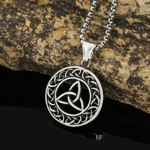 NTM913 Viking 316 Hollow Pendant Men's Stainless Steel Necklace for Sweaters