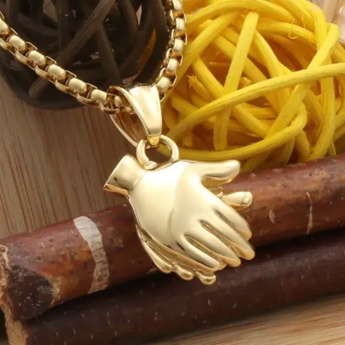 NTM2004 Clapping Hands Pendant Punk Applause Stainless Steel Hand Necklace