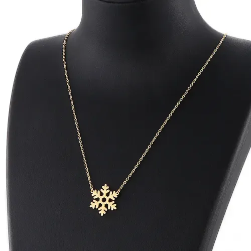 NTM2537 Snowflake Charm Necklace Perfect Christmas Gift for Her Holiday Jewelry Accessory