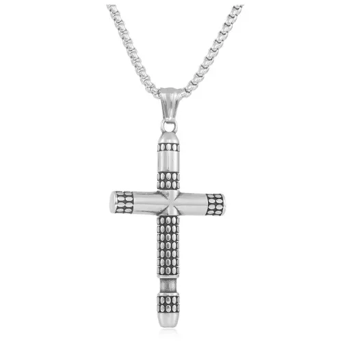 NTM1372 Stainless Steel Cross Pendant Punk Gothic Cross Necklace