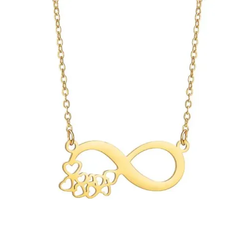 NTM3826 Infinity Heart Symbol Stainless Steel Pendant Necklace Women's Collarbone Chain