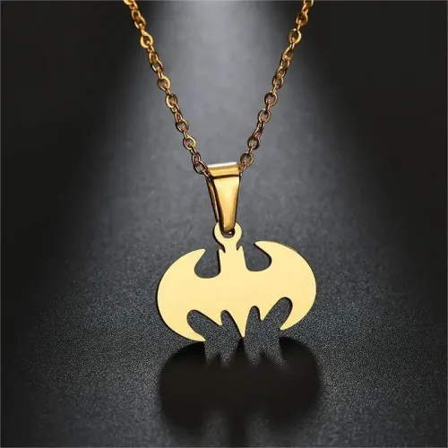 NTM3921 Cute Stainless Steel Bat Pendant Necklace for Women Cosplay Accessory