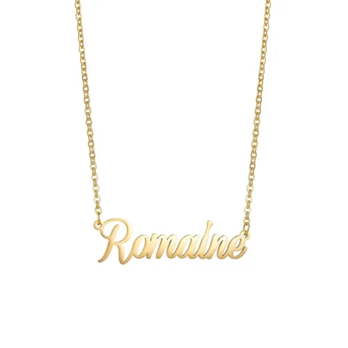 NTM3402 DIY Stainless Steel Alphabet Pendant Necklace with Random Cross Clavicle Chain