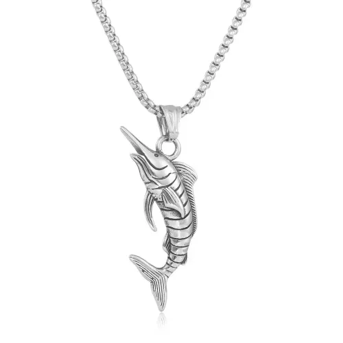 NTM1389 Sailfish Pendant Punk Stainless Steel Marine Necklace