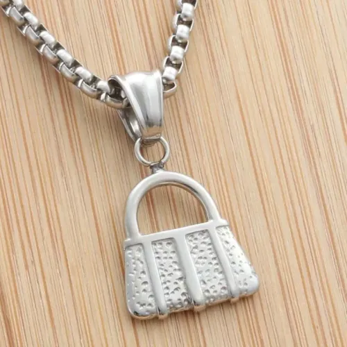 NTM1944 Handbag Charm Pendant Women's Punk Stainless Steel Necklace