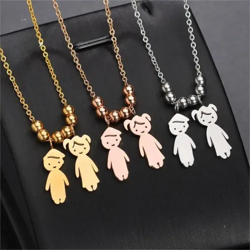 NTM3773 Boys Girls Stainless Steel DIY Necklace Customizable Friendship Family Chain
