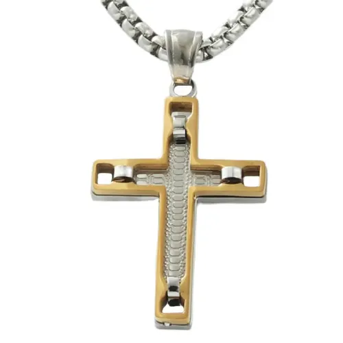 NTM1723 Cross Pendant Necklace Stainless Steel Crucifix Charm