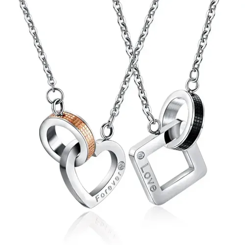 NTM3140 Stainless Steel Couples Pendant Necklaces Clavicle Chain Jewelry for Women